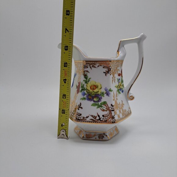 Royal Danube Ornate Floral Gold Trim Hexagonal Pitcher Pot - Picture 13 of 15